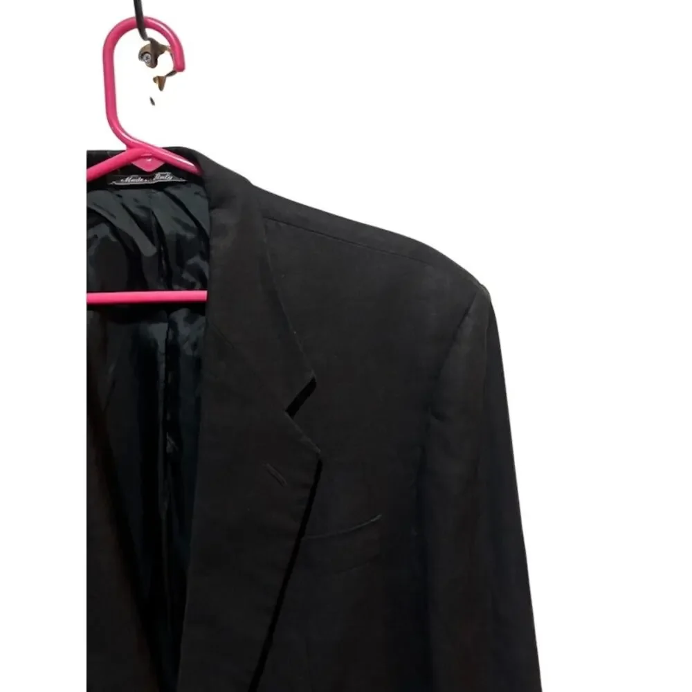 Lubiam Made Italy 100% Irish Linen Sport Coat Blazer 40R Black Joseph's Portland
